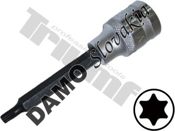 Nástavec Torx v 1/2" hlavici, nevŕtaný, L - 100 mm T27