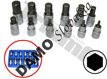 Sada bitov inbus v 1/2" hlavici, 12 - dielna