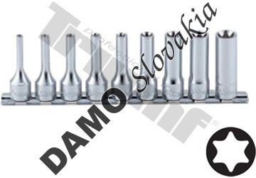 sada 3/8" dlhých hlavíc E profil E4 - E16, 9 - dielna