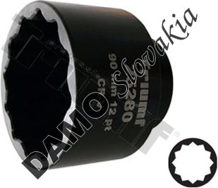 hlavica 1" profil 12-hran 90mm, dĺžka 100mm