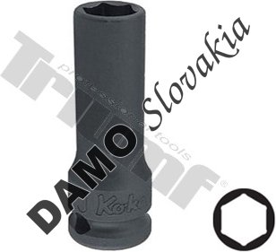 Hlavica kovaná 3/8" profil 6-hran 15mm, tenkostenná, stredne dlhá - 50mm