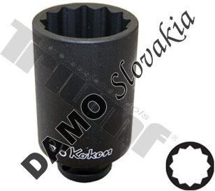 hlavica kovaná 1/2" profil 12-hran 36mm, predĺžená