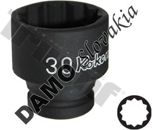 hlavica kovaná 1/2" 12-hran  30mm, krátka, tenkostenná