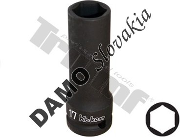 Hlavica kovaná 1/2" profil 6-hr. 17mm, dĺžka 80mm, tenkostenná