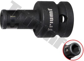 Adaptér kovaný 1/2" vstup na 8 mm (5/16") bity, s poistným vonkajším krúžkom a guličkou