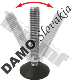 Naklápacia, výškovo nastaviteľná noha M12x1,75 , celková výška 80mm, noha Ø40mm