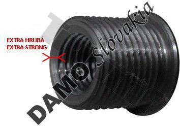 Závitová vložka extra hrubá s golierom M10 x 1,0 x 12 mm x M14 x 1,25 x 12 mm