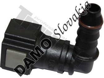 PVC spojka zahnutá 90° -  A4 - samica Ø 6.30mm - samec Ø 6mm, zo sady 39173
