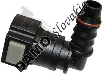 PVC spojka zahnutá 90° - D4 - samica Ø 9.49mm - samec Ø 8mm, zo sady 39173