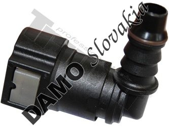 PVC spojka zahnutá 90° -  E2 - samica Ø 9.89mm -samec Ø 8mm, zo sady 39173