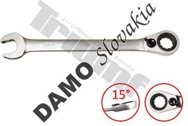 Kľúč račňový očkoplochý, mierne vyhnutý s prepínacou páčkou 27 mm