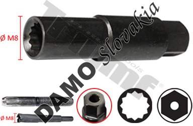 Povoľovacia hlavica štiftov M8 Fiat Ducato Hpi ,10mm upnutie, zredukovaná predná časť-