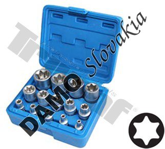 Sada hlavíc 1/4", 1/2", 3/8" E - profil, rozsah E4 - E24, 14 dielna