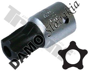 Nadstavec 1/4", 5 - hranný Torx, vŕtaný TS20