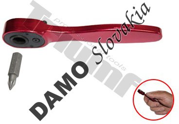 1/4" račňa hliníková na bity, 72 zubová, červená, extra ľahká