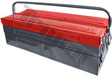 Kufor plechový vejárový, 5 zásuvkový, extra dlhý (600 x 195 x 200mm )