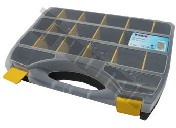 Plastový organizér DOMINO 8, 190x155x37mm , 8-dielny, neprestaviteľné priehradky, prázdny