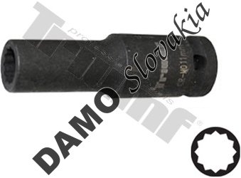 Hlavica kovaná 12 - hranná 1/2" vstup, predĺžená 10 mm