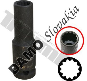 Hlavica kovaná 12 - hranná 1/2" vstup, predĺžená 12 mm