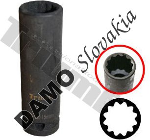 Hlavica kovaná 12 - hranná 1/2" vstup, predĺžená 19 mm