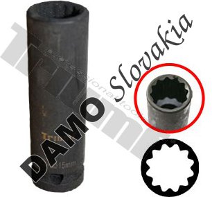 Hlavica kovaná 12 - hranná 1/2" vstup, predĺžená 20 mm