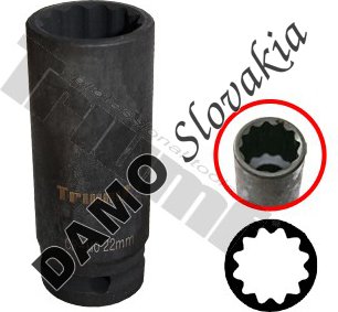 Hlavica kovaná 12 - hranná 1/2" vstup, predĺžená 22 mm