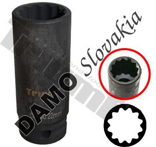 Hlavica kovaná 12 - hranná 1/2" vstup, predĺžená 23 mm