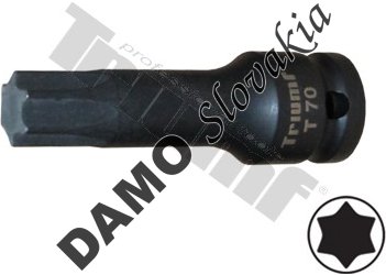 Hlavica torx kovaná, 1/2" vstup T70