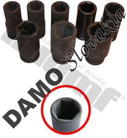 Sada kovaných hlavíc predĺžených 6-hran, 3/4” vstup, 8 - dielna