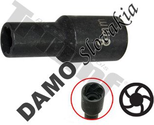 Hlavica 8mm 1/4" vstup, na poškodené skrutky, matice 8 mm