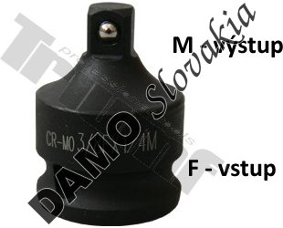 Redukcia kovaná, vstup 1/4" - výstup 3/8"  vstup 3/8" - výstup 1/4"