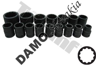 Sada kovaných hlavíc 12 - hranných, 3/4" vstup, 16 - dielna