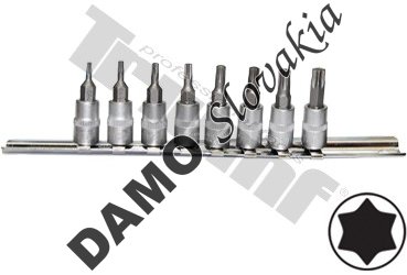 Sada  torx nadstavcov v 1/4" hlavici, nevŕtané, 8 dielna