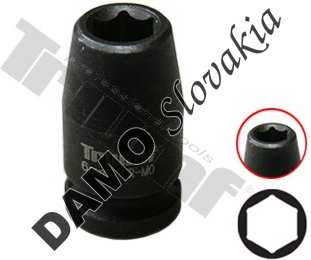Hlavica kovaná 6 - hranná 1/4" vstup 7 mm