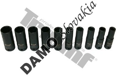 Sada kovaných predĺžených hlavíc 6 - hranných, 1/2" vstup, 10 - dielna