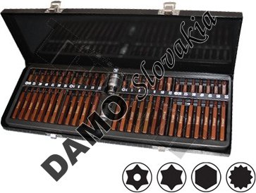 Sada bitov inbus, torx, XZN 54-dielna S2 pomedené prevedenie