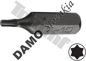 Bit Torx nevŕtaný, 8 mm (5/16") driek, dĺžka 30 mm T10