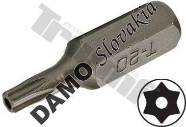 Bit Torx vŕtaný, 8 mm (5/16") driek, dĺžka 30 mm T20
