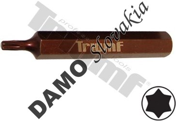 Bit Torx nevŕtaný, 10 mm driek, dĺžka 75 mm T20