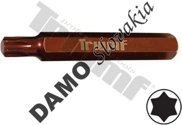 Bit Torx nevŕtaný, 10 mm driek, dĺžka 75 mm T45