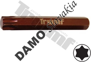 Bit Torx nevŕtaný, 10 mm driek, dĺžka 75 mm T55