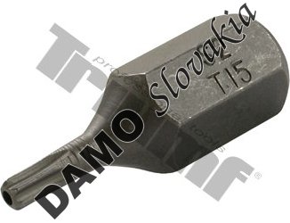 Bit Torx vŕtaný, 10 mm driek, dĺžka 30 mm T15