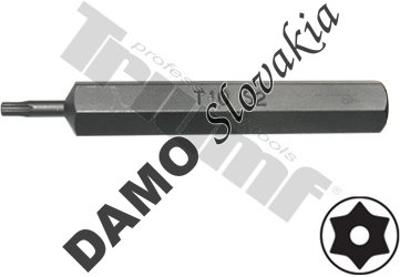 Bit Torx vŕtaný, 10 mm driek, dĺžka 75 mm T10