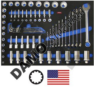 Modul - náradie  1/4" + 1/2"  12hr hlavice v palcových mierach 76 - dileny