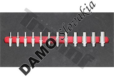 Modul 1/4" predĺžených hlavíc, 6hranný vstup, 12dielny