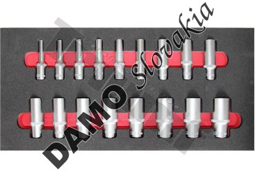 Modul 3/8" predĺžených hlavíc, 6hranný vstup, 17dielny