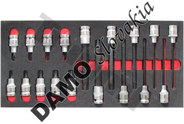 Modul  1/2" nadstavcov Ribe dĺžky 55mm a 140mm, 18 dielny