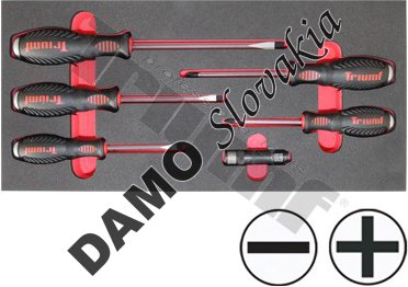 Modul úderových skrutkovačov 5,0x75, 6,0x100, 8,0x150, PH1x75, PH2x100, úderový adaptér, 6