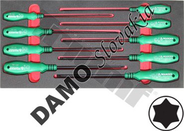 Modul Torx skrutkovačov Beargrip T8 - T40, séria 2615, 9 dielny