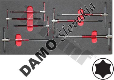 Modul T kľúčov s otočným driekom, profil Torx, 7 dielny